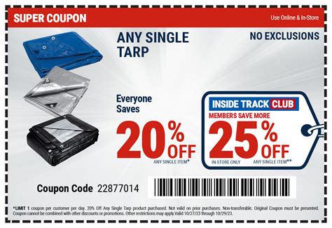 what items are subject to harbor freights 20 discount
